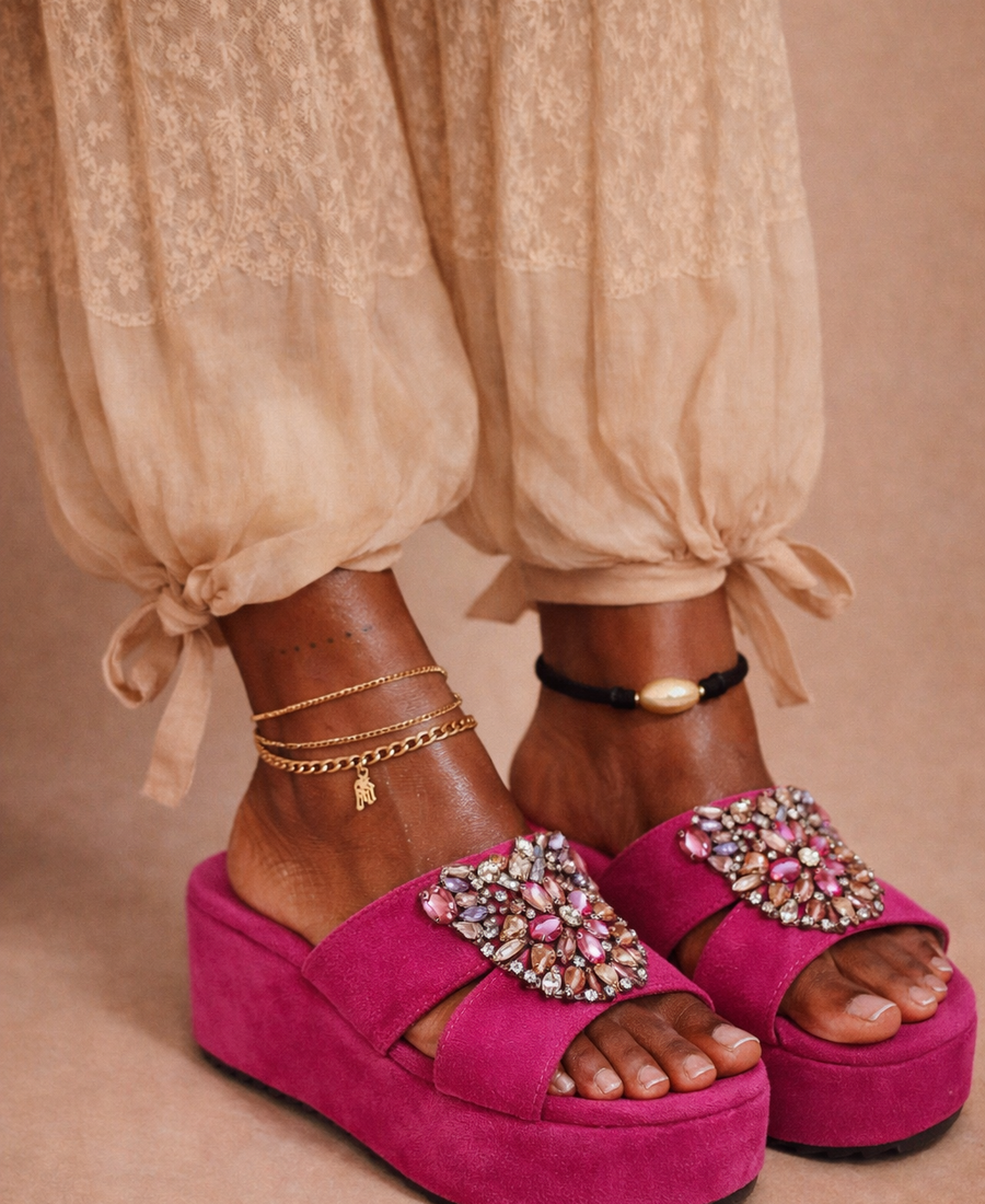 Sandalia Pink Glow – Statement Jewel