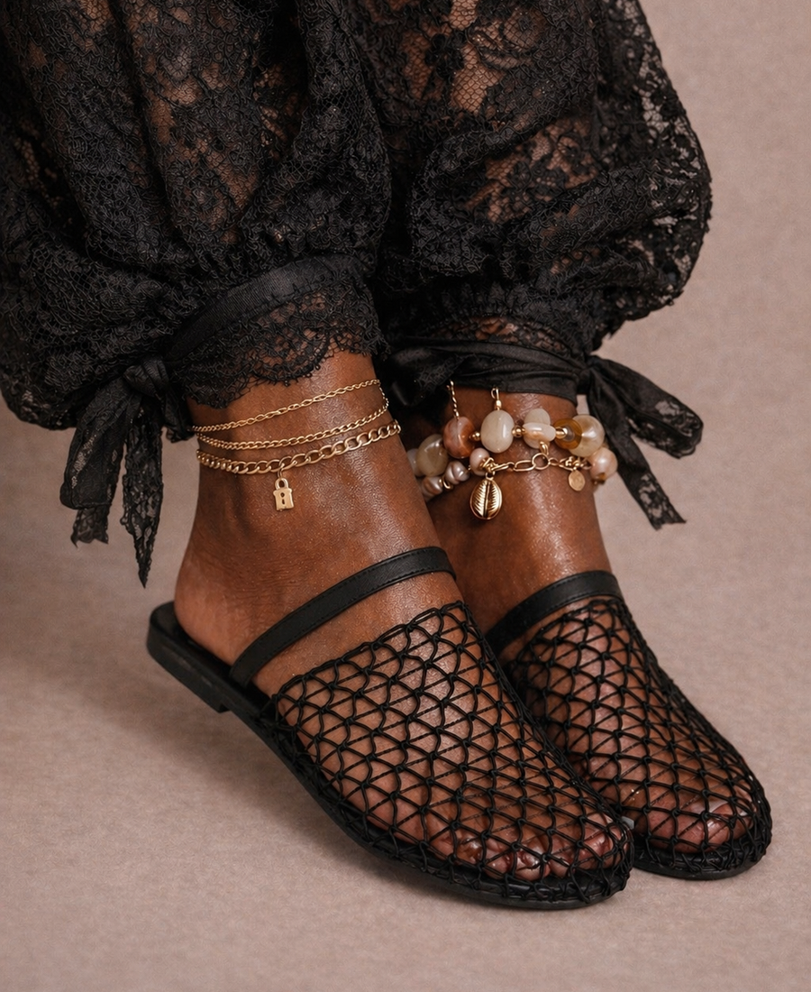 Mules planas de rejilla