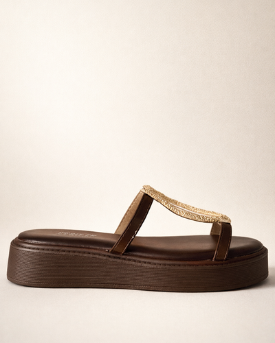 Chocolate Gold Frame Sandal