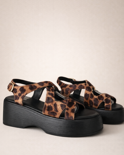 Sandalia de plataforma Wild Leopard