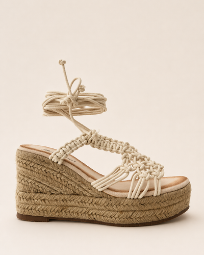 Boho Rope Wedge – Beige