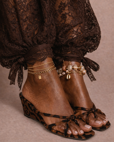 Sandália Wedge Leopard Glow