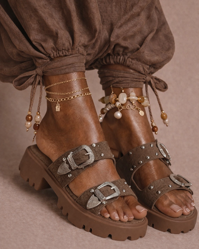 Desert Stud Sandal – Taupe