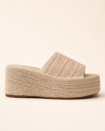 Natural Woven Espadrille Platform