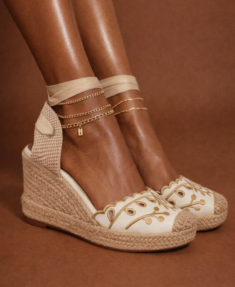 Alpargata de Cuña Bordada Boho