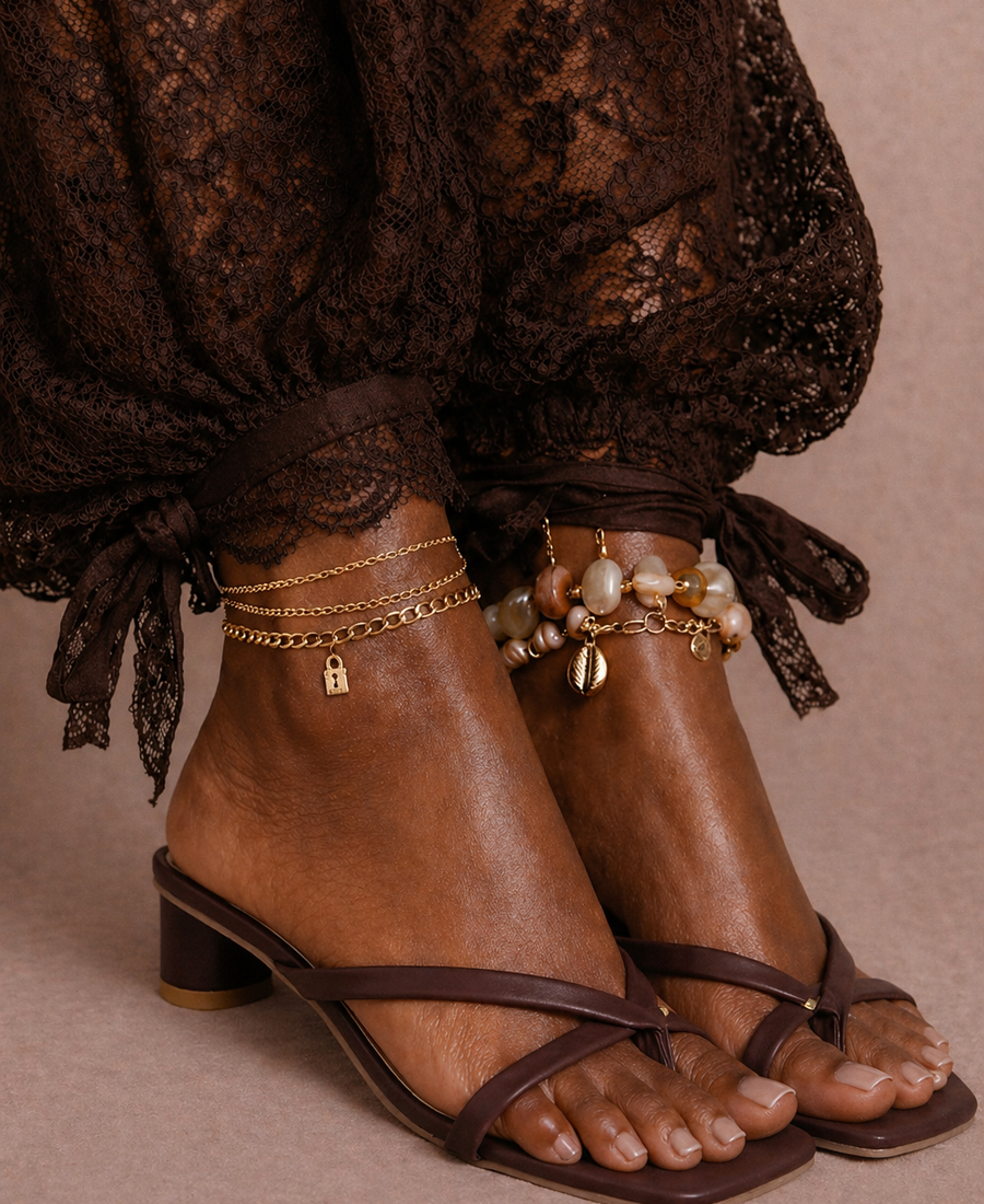 Brown Minimal Strap Heel Sandals