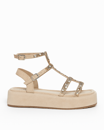 Sandalia Crystal Glow – Nude Luminoso