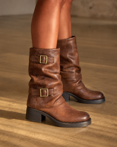 Stivale medio Harper con fibbia – Brown