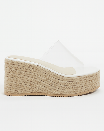Clear Natural Espadrille Wedge