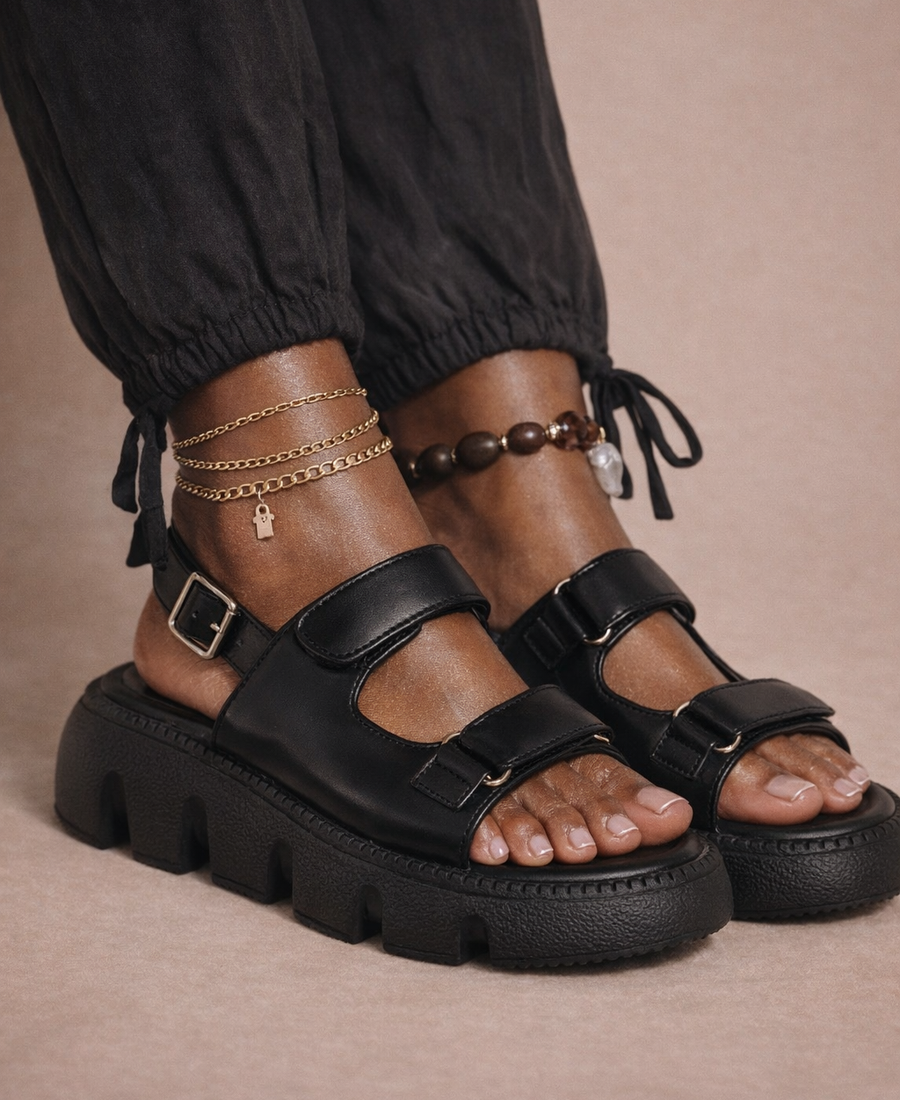 Sandalia Urban Chunky — Negro Core