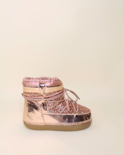 Bottines satin rose