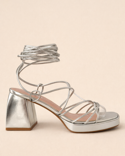 Sandália Silver Wrap Glam