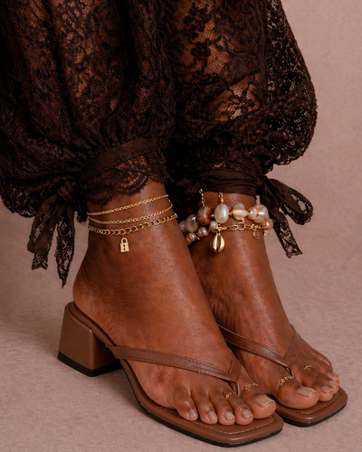 Luna Block Heel Sandal – Brown