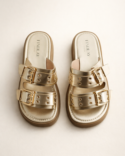 Golden Buckle Sandal