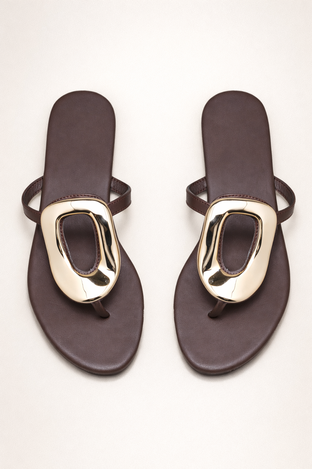Sculpted Gold Sandal – Chocolate Muse