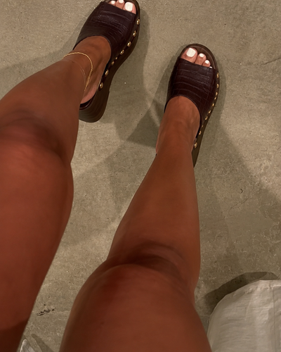 Cocoa Croc Platform – Burgundy