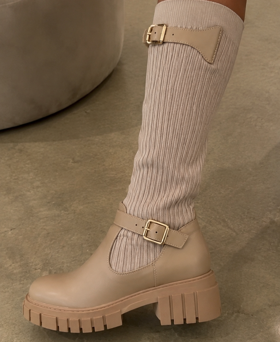 Bota Siena Knit Beige