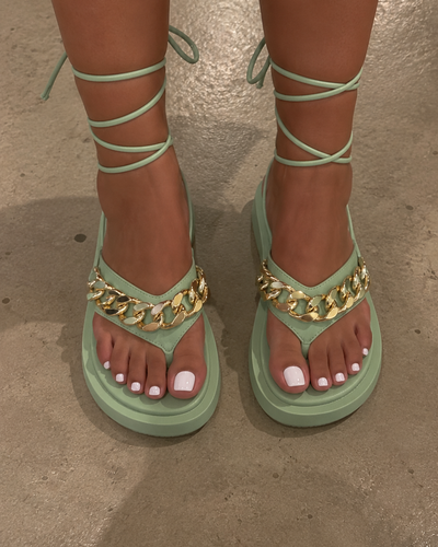 Sandália Golden Chain Mint