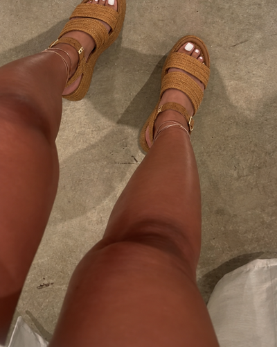 Sandália Wedge Capri Camel