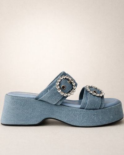 Sandalia Denim Glow – Statement Chic