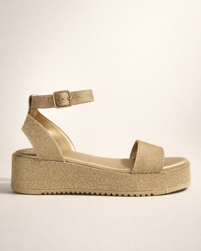 Sandalia Gold Glow – Elegancia Luminiscente