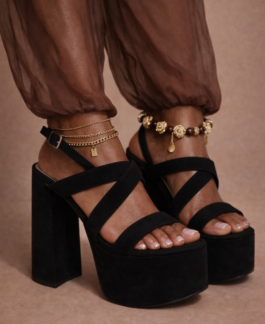 Platform Luxe Sandal — Black Obsession