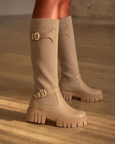 Bota Siena Knit Beige