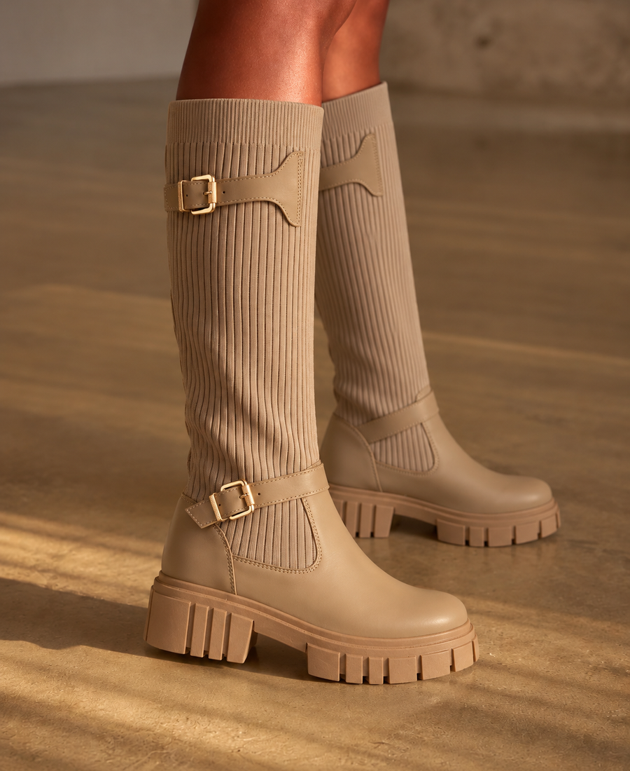 Bota Siena Knit Beige