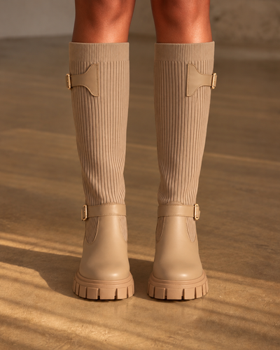 Bota Siena Knit Beige