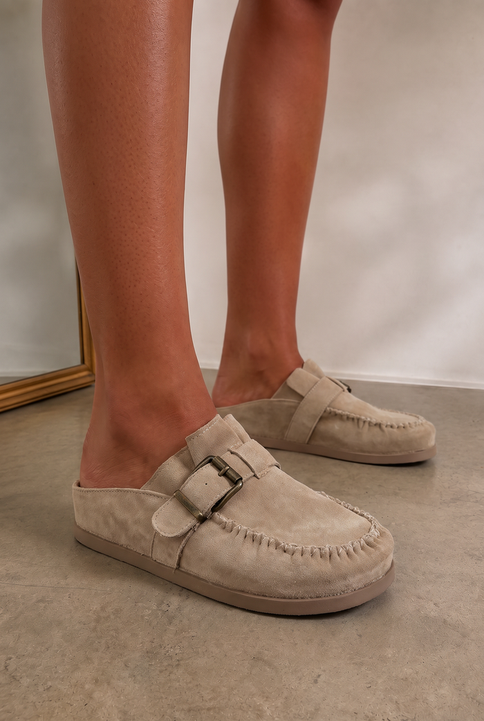 Mule Suede Cozy Bege