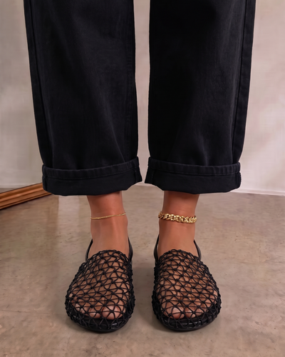 Mules planas de rejilla