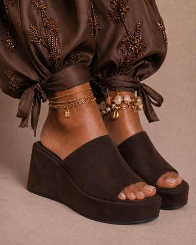 Mule Plataforma Velvet Mocha