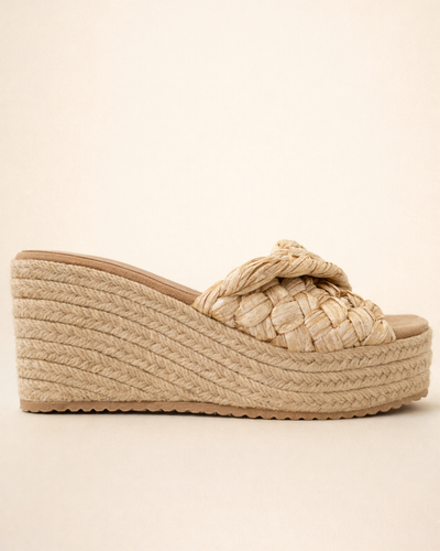 Natural Braided Wedge Mule – Raffia Espadrille