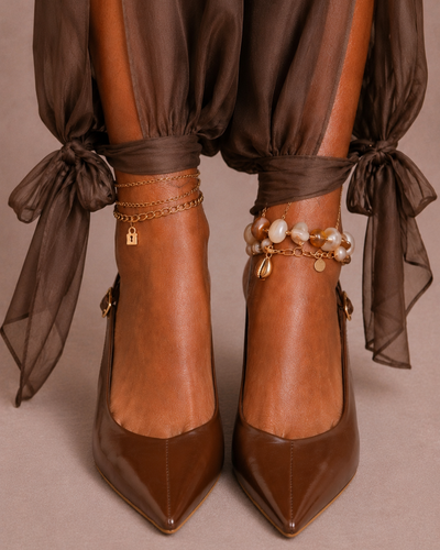 Sculpted Slingback Pump – Cognac Brown