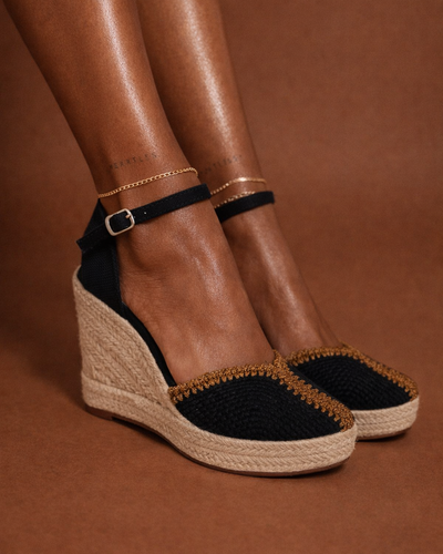 Riviera Black Espadrille