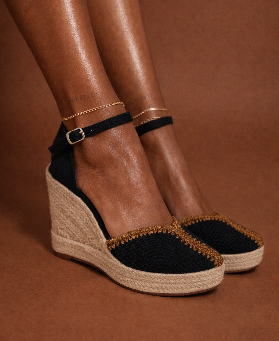 Riviera Black Espadrille