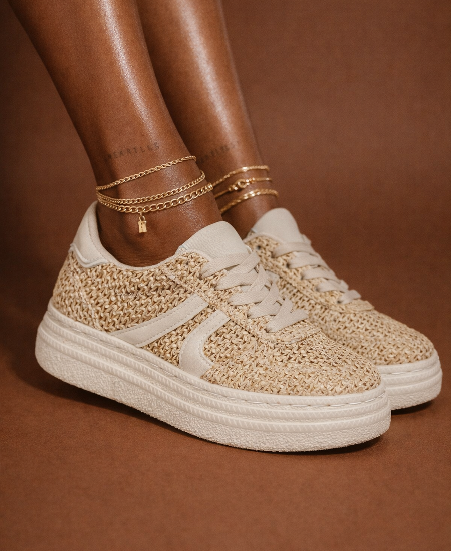 Sapatilha Plataforma Ráfia Ivory Luxe