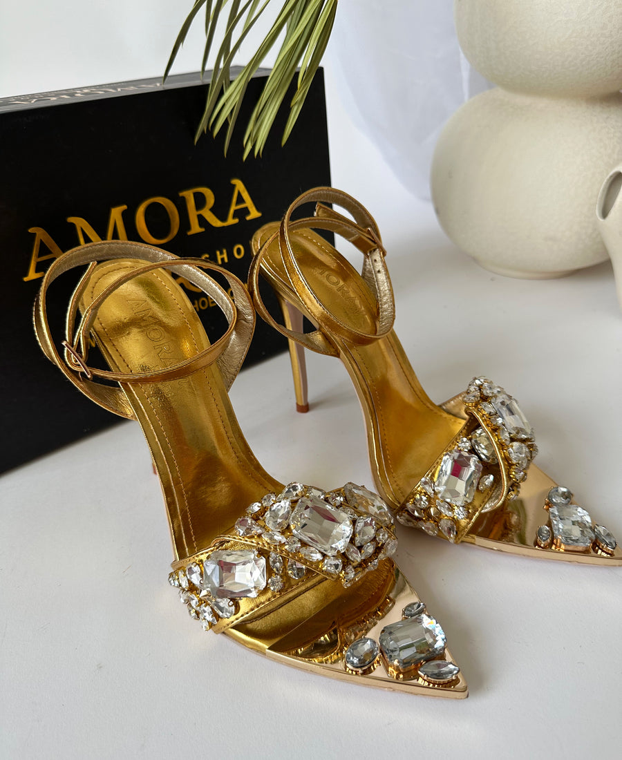 Sandalia Cristal Oro