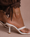Sandalia Mule de Tacón Esculpido – Blanco