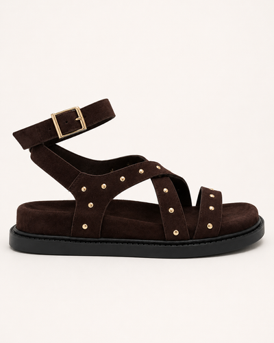Savannah Brown Studs Sandal