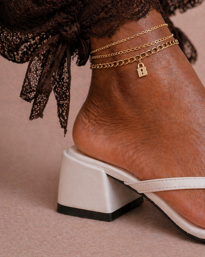 Luna Block Heel Sandal –White