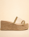 Golden Crystal Espadrille Wedge