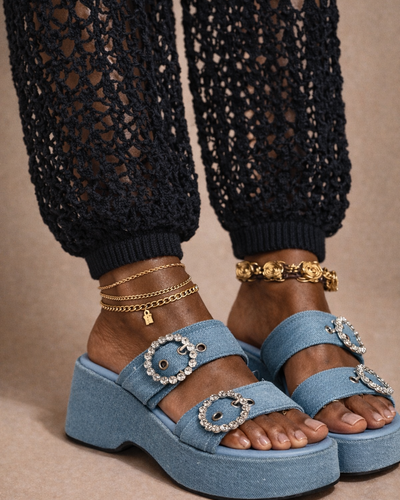 Sandalia Denim Glow – Statement Chic