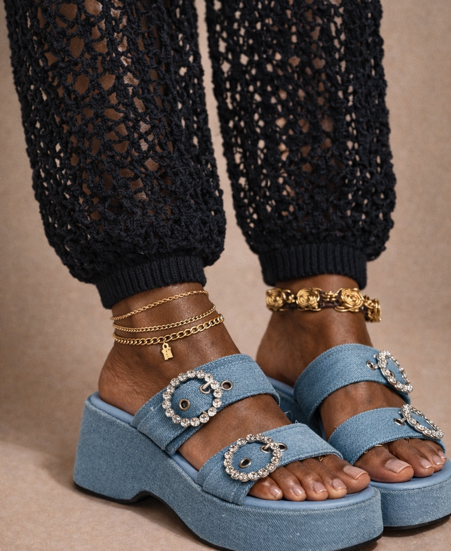 Sandalia Denim Glow – Statement Chic