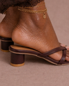 Brown Minimal Strap Heel Sandals