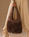 Boho Fringe Shoulder Bag Brown