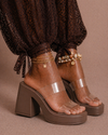 Clear Strap Platform Heel Sandals
