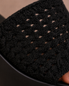 Mule Crochet Platform Black
