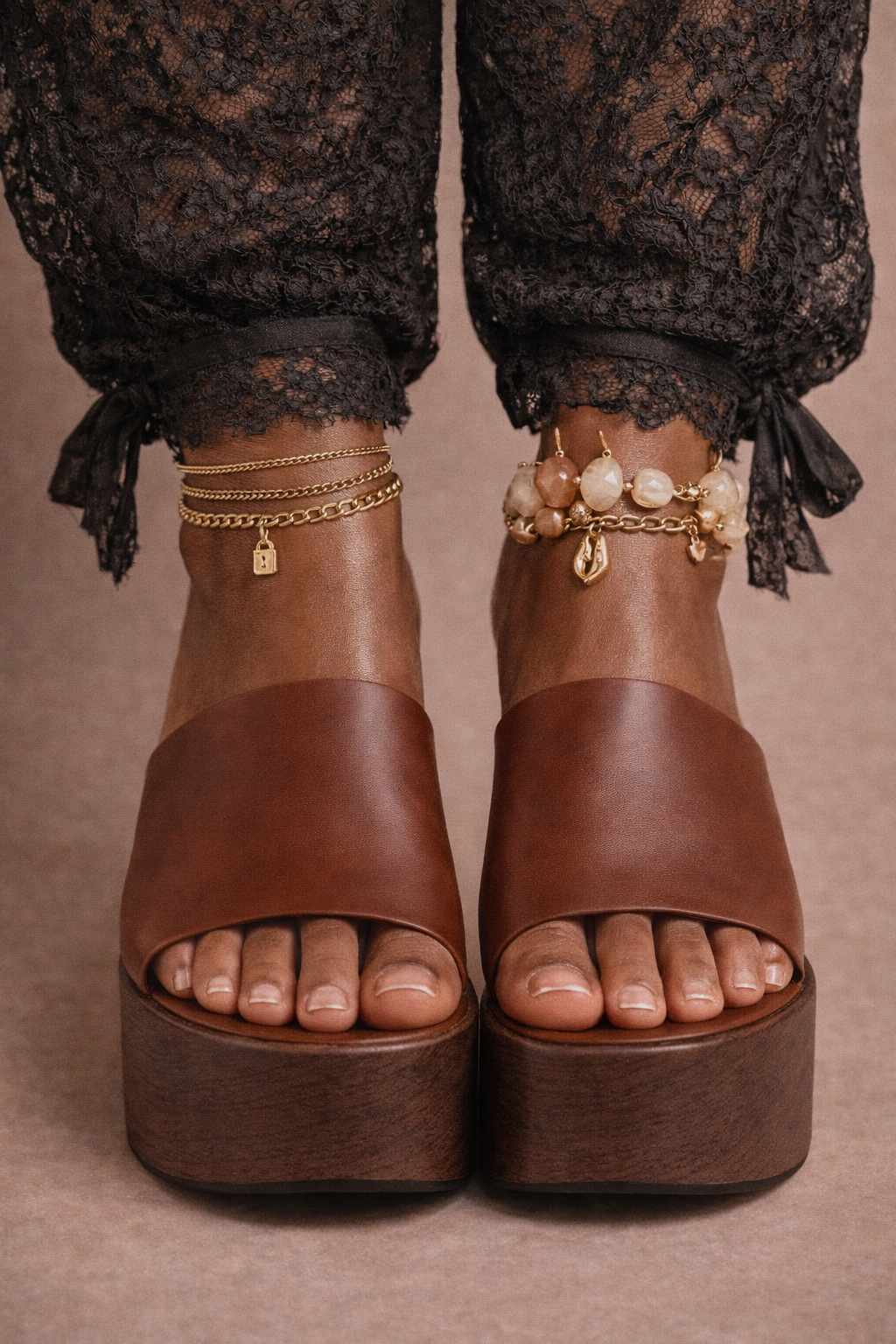 Sculpt Wedge Sandal – Chestnut