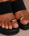 Golden Touch Flat Sandal – Black